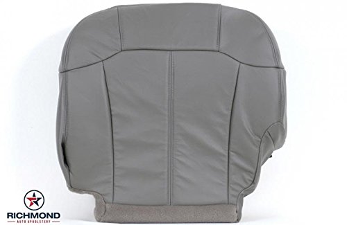 1999-2002 Chevy Silverado 2500HD LT LS Diesel Vortec Lifted OnStar Bose LT1 LT2 LT3 Driver Side Bottom Replacement Leather Seat Cover, Gray Accessories Richmond Auto Upholstery 9902GMPWTRDRBT