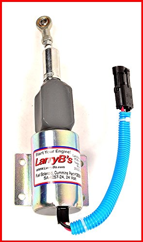 Cummins Fuel Shutdown solenoid, 4 Bolt Flange mount, Round Pin Connector, 24 Volt, 3926412 Engine Parts LarryB's 3926412