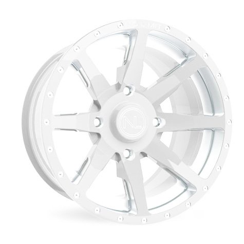 No Limit AF1012PB 12x8 Octane 3+5 ATV Wheel in Positive Bullet Style for Honda, Yamaha, Kawasaki Brutforce - Rear - White ATV & UTV No Limit AF1012PB