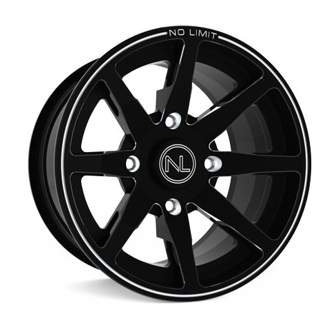 No Limit AE1001TL 12x8 Octane ATV Wheel in Tracer Line Style for Honda, Yamaha, Kawasaki Brutforce - Gloss Black ATV & UTV No Limit AE1001TL