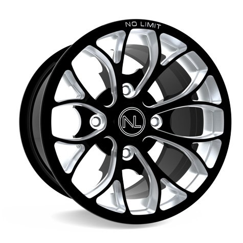 No Limit AM1001PN 14x8 Venom ATV Wheel in Positive Standard Style for Honda, Yamaha, Kawasaki Brutforce - Gloss Black ATV & UTV No Limit AM1001PN
