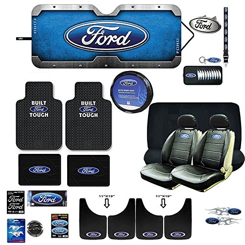 36 pc Ford Trucks Factory Front Rear Rubber Mats 11 x 19 Mud Flaps Set New Universal Fit U.A.A. INC. FORD-MFC32-6