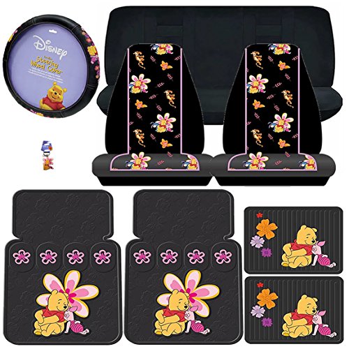 9PC WINNIE THE POOH PARADISE SEAT COVERS FLOOR MATS STEERING COVER KEY SET Accessories U.A.A. INC. POOH-PE-110000030