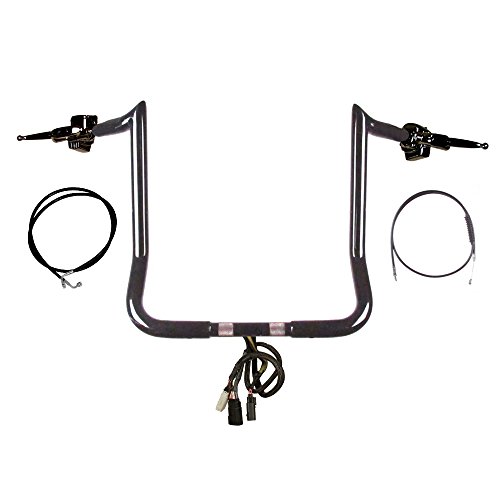 Hill Country Customs Paul Yaffe BBlack 14 Monkey Bar Handlebar Kit for 2008-2013 Harley-Davidson Street Glide No Cruise w/ABS Handlebars Hill Country Customs CMPT-MBB125-14-GBB-SG08-R-ABS