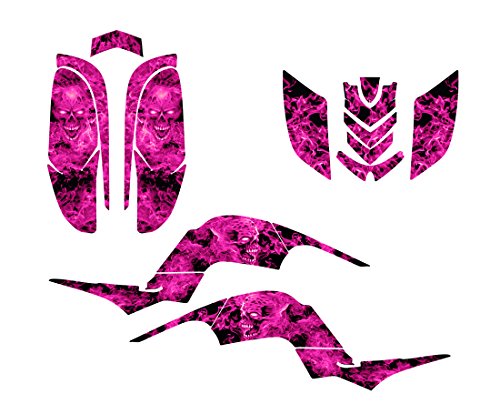 Yamaha Raptor 660 Graphics Decal Kit by Allmotorgraphics NO9500 Pink Zombie Skull Decals Allmotorgraphics rapto660-9500pi