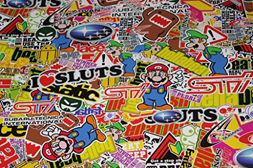 XLARGE 2 sheets : 45 x 80 inch cartoon bomb sticker decal jdm euro hellaflush oem part turbo lower speedbump rally bumper Decals Infinity-270 2x : JBA-002-F