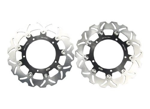 1 Pair Racing Sport Motorcycle Bearing brake rotor disc Fit for LAVERDA STRIKE 750 98-01 FRONT - L / R Black Rotors Niree DSP2-1-1014W-130
