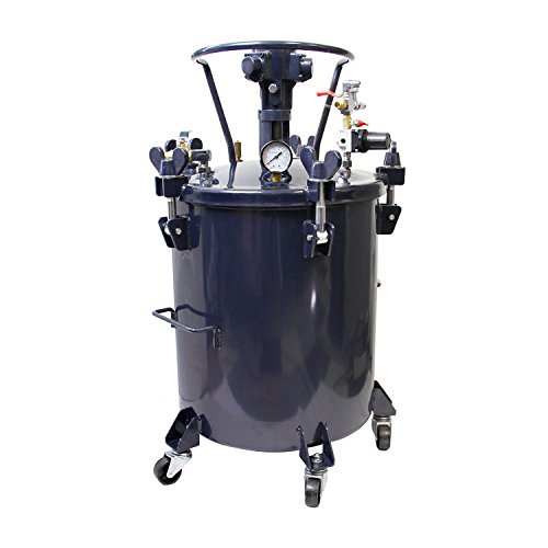 Commercial 10 Gallon (40 Liters) Spray Paint Pressure Pot Tank with Air Powered Mixing Agitator Paint Guns TCP Global TCP PT8317