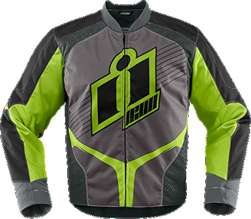 Icon Overlord 2 Textile Motorcycle Jacket Mens Green X-Large Jackets & Vests ICON I15-2820-3114