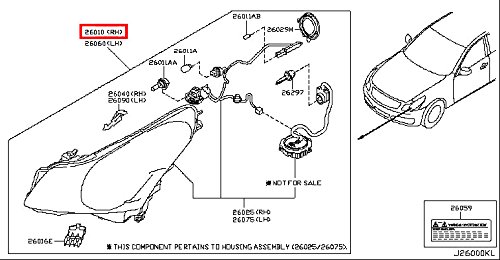 Headlight Assemblies Infiniti 26010-1NM0C