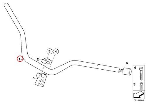 BMW Genuine Motorcycle Tubular Handlebar B=791MM HP2 Megamoto F800GS Handlebars BMW BMW7711767