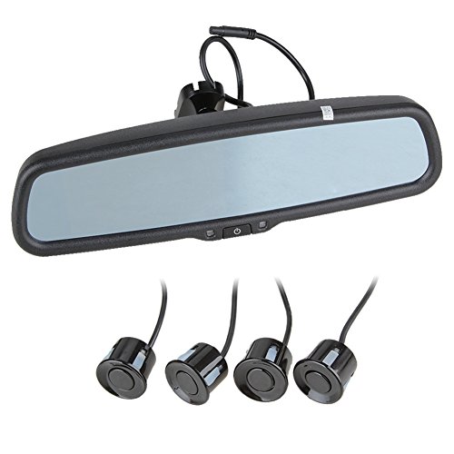 Car Monitor+Reverse Camera+Parking Sensor Rearview Mirror Auto-Adjust Night Version 4 Sensor Backup Packing Parking Brake Systems Rupse S431