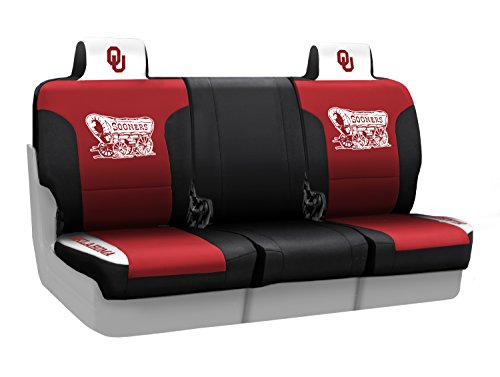 Coverking Front 40/20/40 NCAA Licensed Custom Fit Seat Cover for Select Isuzu NPR/NPR-HD/NQR Models - Neosupreme (University of Oklahoma) Accessories Coverking CSCELAIS7034_ELA05