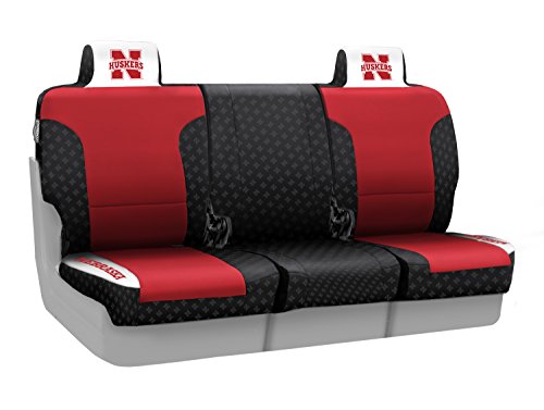 Coverking Front 40/20/40 NCAA Licensed Custom Fit Seat Cover for Select Isuzu NPR/NPR-HD/NQR Models - Neosupreme (University of Nebraska) Accessories Coverking CSCELAIS7034_ELA13