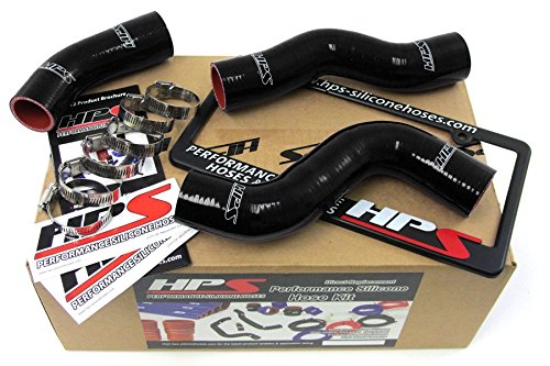 Lexus 96-97 LX450 FJ80 4.5L I6 HPS Black Reinforced Silicone Radiator Hose Kit Coolant Radiator HPS HUR-57-1218-BLK