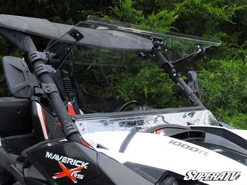 SuperATV Can-Am Maverick Scratch Resistant Flip Windshield 2013+ Windshields SuperATV.com FWS-CA-MAV-001-70