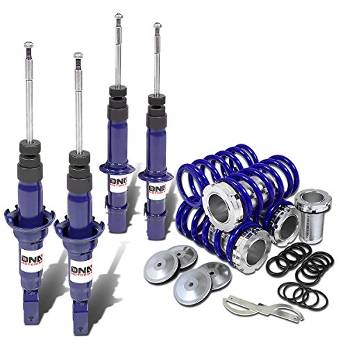 Honda Civic DNA Shock Absorber Set Blue+Scaled Coilover Blue - EJ EM EK Air Suspension Kits Auto Dynasty AD-DNA-SHO-HC96-BL+COIL-HC88-S-BL