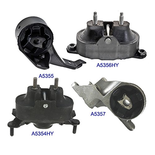 Fits: 2004-2011 Chevy Malibu/ Pontiac G6/ Saturn Aura 3.5L Motor & Trans. Mount Set 4PCS 04 05 06 07 08 09 10 11 A5355 A5356HY A5354HY A5357 Engine Mounts Motor Max A5355 A5356HY A5354HY A5357