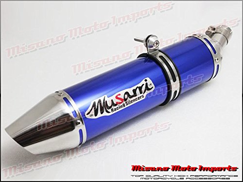 2008-2012 Kawasaki Ninja 250R Musarri Slip On Exhaust Aluminum Blue Shorty Exhaust Musarri Musarri