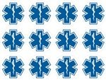 12 - 1 Star of Life EMS Emergency Response Stickers Bumper Stickers, Decals & Magnets KustomSkinz Stickers 10696