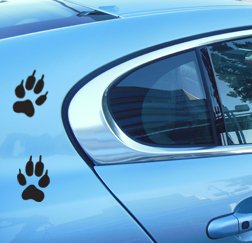 Bumper Stickers, Decals & Magnets AmiArt WOLF PAW PRINT-WF-1 (BLACK)