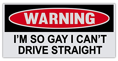 Funny Warning Bumper Sticker Decal - So Gay I Can't Drive Straight - 6 by 3 Bumper Stickers, Decals & Magnets Crazy Sticker Guy CSG-1295