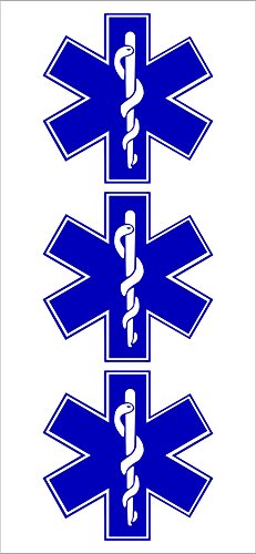 3 Star of Life Medical EMS EMT Paramedic Medics Helmet Hard Hat Stickers Decal Bumper Stickers, Decals & Magnets Sticker Tiger HS-1032