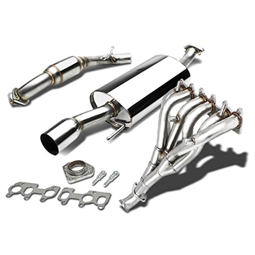 VW Golf/GTI 3.5 Muffler Tip Stainless Steel Catback+Manifold Header Exhaust System - Mk3 VR6 Cat-Back Systems Auto Dynasty AD-CBE-VWGOLF92+HDS-VWJETTA92