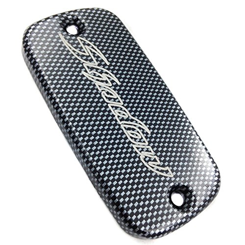XKMT- Motorcycle Carbon Brake Fluid Reservoir Cap Cover Shadow Engraved For Honda Magna 750/ Shadow 600 750 1100/ VTX1300/ Stateline 1300 / Interstate 1300 /Sabre 1300 Oil Breather & Filter Caps XKMT-MOTORPARTS XKMT-MOTORPARTS