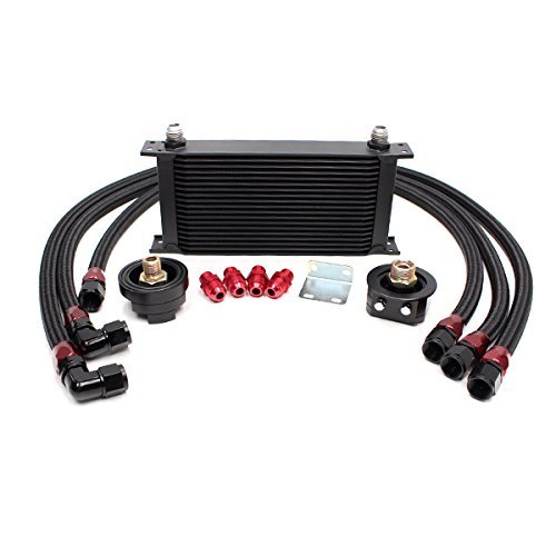 Universal 19 Row Oil Cooler Kit with Oil Filter Relocation Kit (Bar & Plate Core) Engine Oil Coolers & Kits Rev9Power OCK-1094