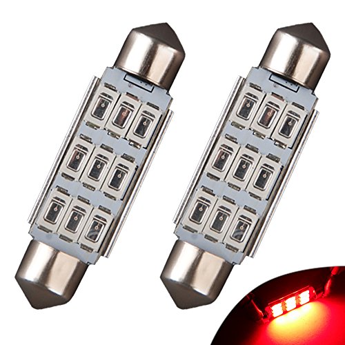 Interior & Convenience Bulbs YITAMOTOR 2x42mm-9-5630-Red