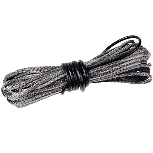 Astra Depot Strong Durable Synthetic Winch Line Rope w/Sheath For JEEP SUV ATV UTV KFI (Gray, 50' x 1/4 6400lbs) Cables Astra Depot A05
