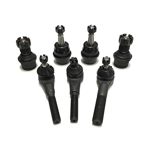 PartsW 7 Piece Suspension Kit For Jeep Cherokee Comanche Grand Cherokee TJ Wrangler Inner & Outer Tie Rods End Upper & Lower Ball Joints Tie Rod Ends Parts Warehouse PW0197