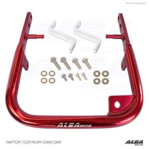 Yamaha Raptor 700 (2013-2017) and Raptor 700R (2006-2009/2011-2017) ATV Rear Grab Bar Bumper Red Grab Bars Alba Racing YMH-197-T5-R