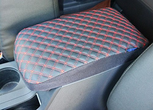 Honda Civic Leather Car Auto Center Armrest Console Lid Box Cover Protector Black & Red Center Consoles it's us 101300402