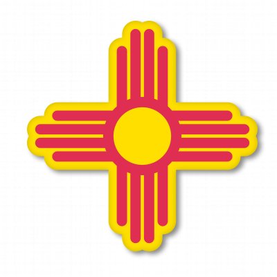 New Mexico Sun State Symbol Vinyl Sticker - Car Phone Helmet - SELECT SIZE Bumper Stickers, Decals & Magnets AK Wall Art ST_670_3