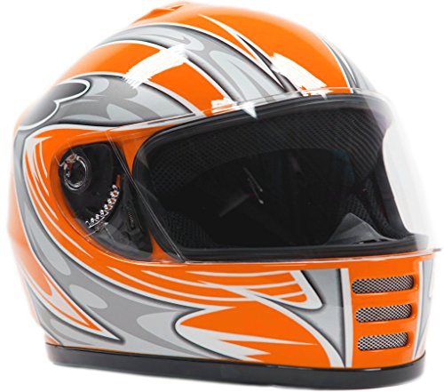 Youth Full Face Helmet Orange ( Medium ) Helmets Typhoon Helmets KYB15FFORNG546M