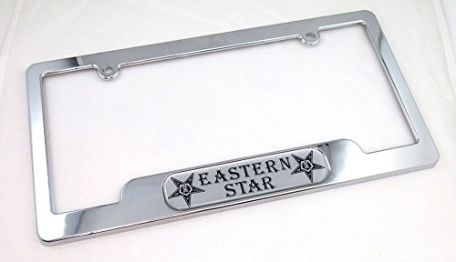Car Chrome Decals LPFC-EAST Eastern Star,Order of, Fraternal Masonic Chrome License Plate Frame plate holder Frames Car Chrome Decals LPFC-EAST