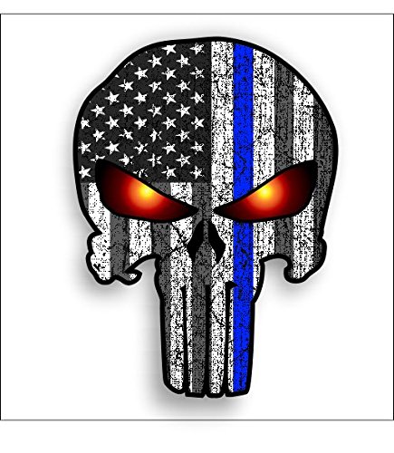 Bumper Stickers, Decals & Magnets Vinyl Junkie Graphics Blue line Punisher