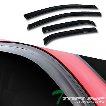 Topline Autopart Sun Rain Smoke Guard Vent Shade Deflector Window Visors 4PC 09-13 Toyota Corolla Body Topline_autopart vs-cor09-002