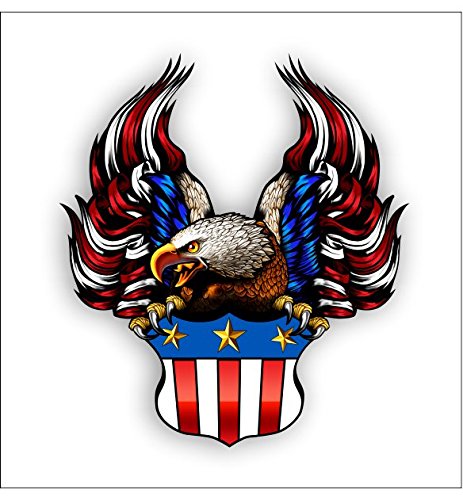 Bumper Stickers, Decals & Magnets Vinyl Junkie Graphics Crest with Bald Eagle and Flag