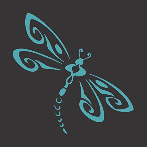 Turquoise Blue Dragonfly - Die Cut Vinyl Window Decal/Sticker for Car/Truck 5x5 Bumper Stickers, Decals & Magnets Barking Sand Designs 69-356