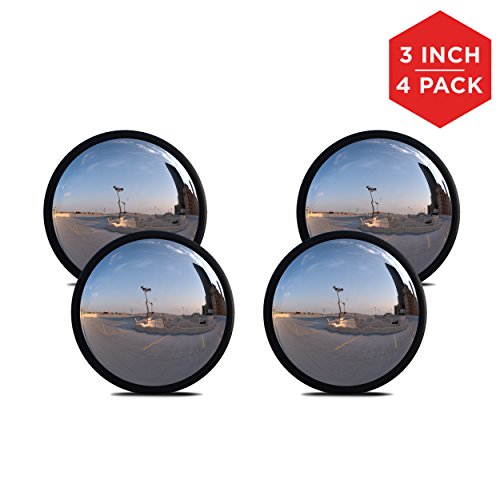 Blind Spot Mirror by mAuto, 3” Stick on Car Mirror for Passenger or Driver Side, Round Side Mirror to Prevent Blind Spots When Changing Lanes, Car Side Mirror for Wide Angle View – Pack of 4 Mirrors Blind Spot Mirrors - mAuto MIRRORS