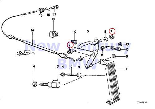 BMW Genuine Accelerator Pedal Accelerator Pedal Sensor Bushing D=10.2MM 733i 735i 633CSi 635CSi M6 524td 528e 533i 535i M5 318i 318is 325e 325i 325ix M3 735i 735iL 750iL 535i 318i 318is 318ti 320i 325 Body BMW BMW1119016