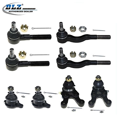 DLZ 6 Pcs Front Suspension Kit-2 Lower 2 Upper Ball Joint 2 Inner 2 Outer Tie Rod End for 1992-2000 Mitsubishi Montero 1997-2004 Mitsubishi Montero Sport Ball Joints DLZ 129586