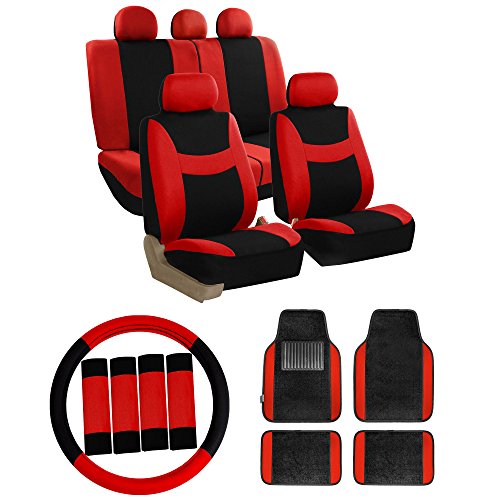 Floor Mats FH Group FB030115RED-COMBO-F14407RED-AMZ