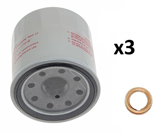 3 Genuine Engine Oil Filters 1520865F0E and 5 Stone Washers 1102601M02 Stone for Nissan 370Z Altima Cube Frontier Maxima Rogue Oil Filter Genuine / Stone 1520865F0E / 1102601M02