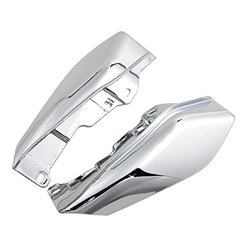 Chrome Mid-Frame Air Heat Deflectors for 2009-2017 Harley Road King Street Electra Tri Glide Clutch Anzio M25-166+M01-014 M25-166