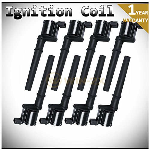 WIN-2X Set of 8 Brand New Ignition Coil on Plug Pack With Boot For Avanti Ford Lincoln Mercury 4.6L 5.4L 5.8L V8 Mustang GT Mark VIII Aviator Continental Blackwood Navigator DOHC Marauder Coil Packs A80005-RLJ-RC-9005B-8
