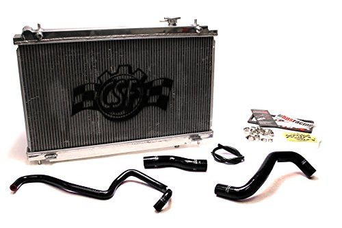 03-06 Nissan 350Z 3.5L V6 CSF Aluminum Racing Radiator + HPS Black Silicone Coolant Hose Kit Radiators AutoGrimmig CSF3329 + 57-1048-BLK